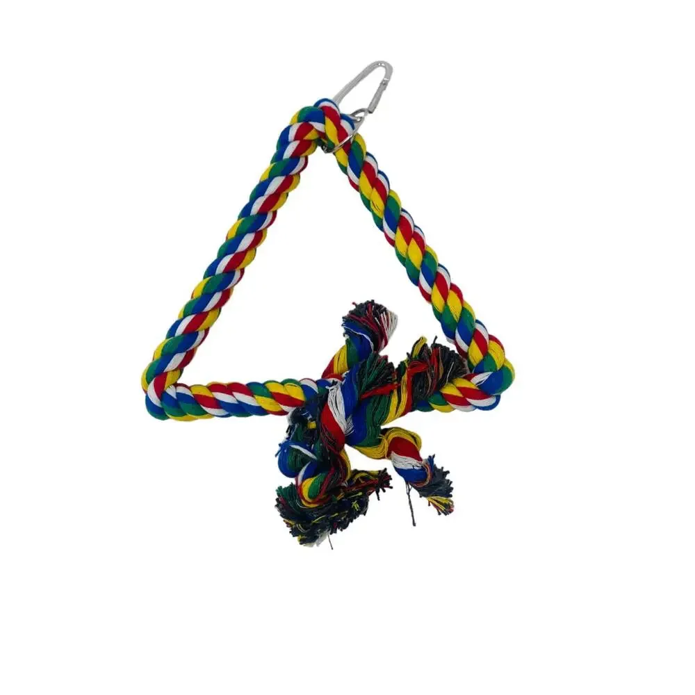 Multicolor Cotton Rope Triangle Toy Swing for Birds Size small 7